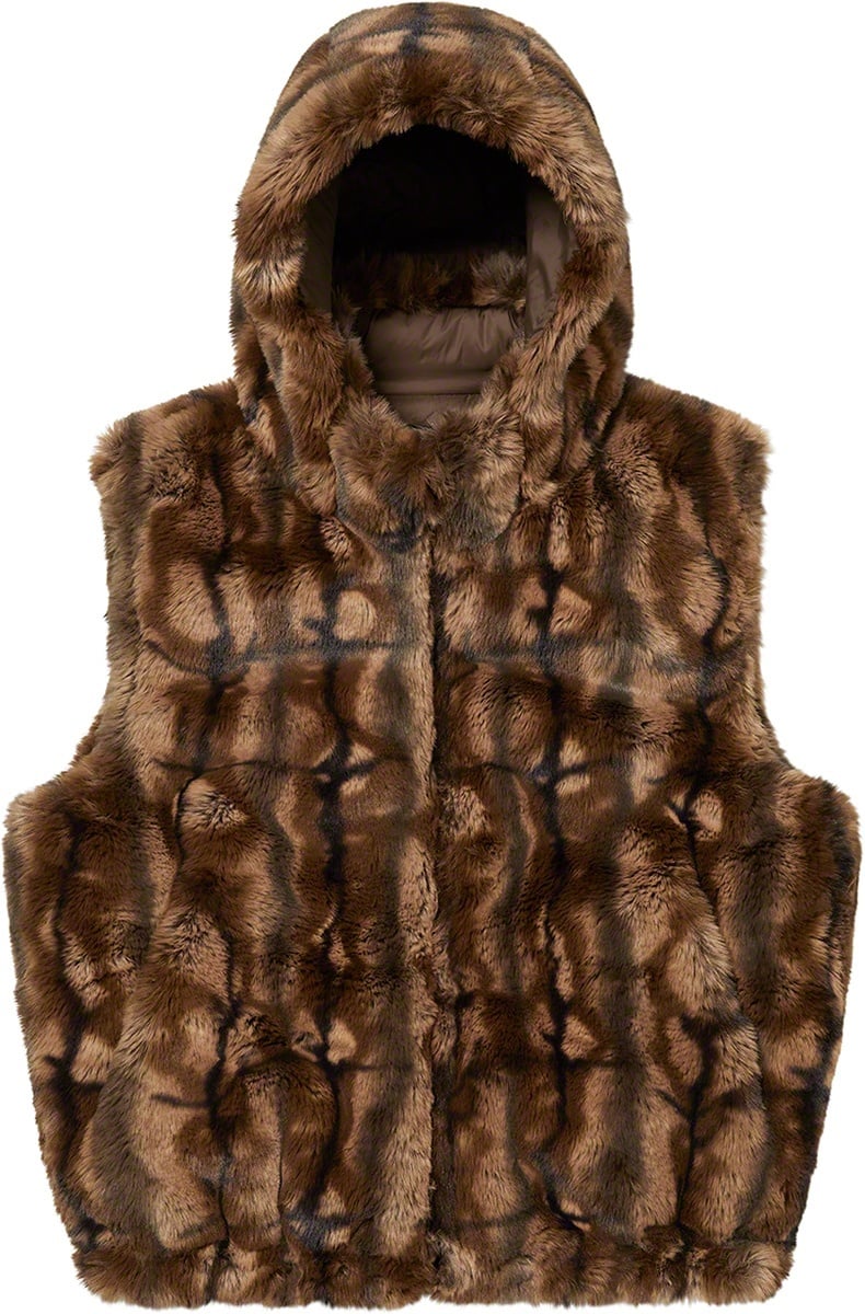Faux Fur Hooded Vest view 12